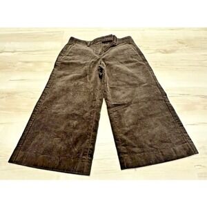 Theory Women Brown Corduroy Wide Leg Cropped Pants Style 50704204 Size 4